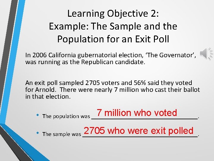 Learning Objective 2: Example: The Sample and the Population for an Exit Poll In