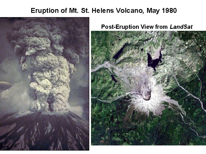 Eruption of Mt. St. Helens Volcano, May 1980 Post-Eruption View from Land. Sat 