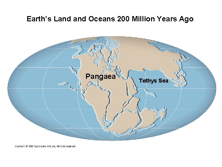 Earth’s Land Oceans 200 Million Years Ago Pangaea Tethys Sea 
