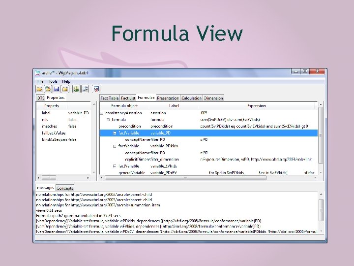 Formula View 