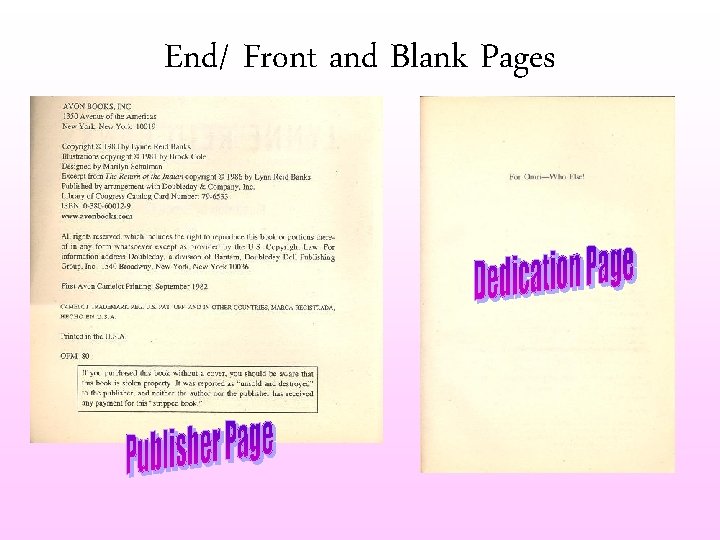 End/ Front and Blank Pages 