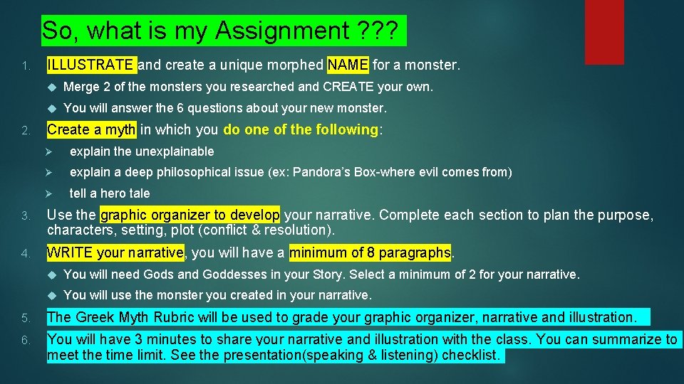 So, what is my Assignment ? ? ? 1. 2. ILLUSTRATE and create a