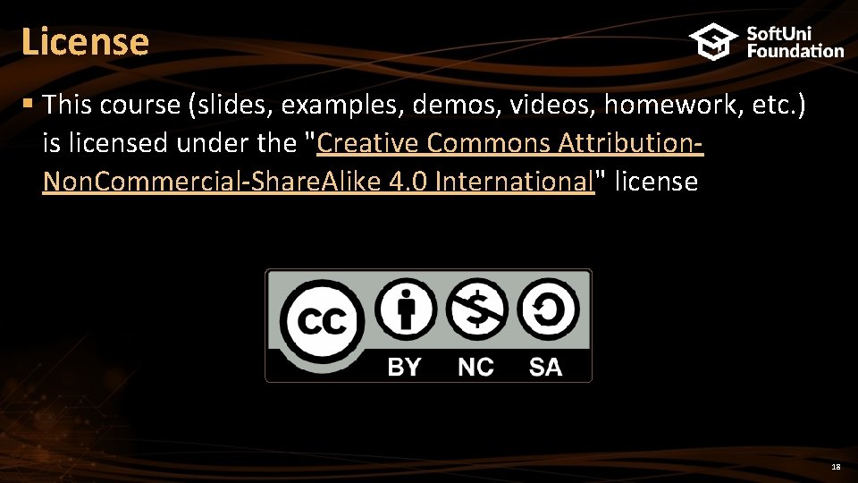 License § This course (slides, examples, demos, videos, homework, etc. ) is licensed under