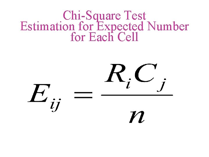 Chi-Square Test Estimation for Expected Number for Each Cell 