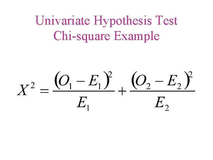 Univariate Hypothesis Test Chi-square Example 