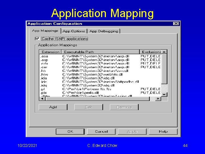 Application Mapping 10/22/2021 C. Edward Chow 44 Application Mapping 10/22/2021 C. Edward Chow 44