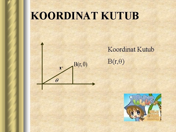 KOORDINAT KUTUB Koordinat Kutub B(r, q) 