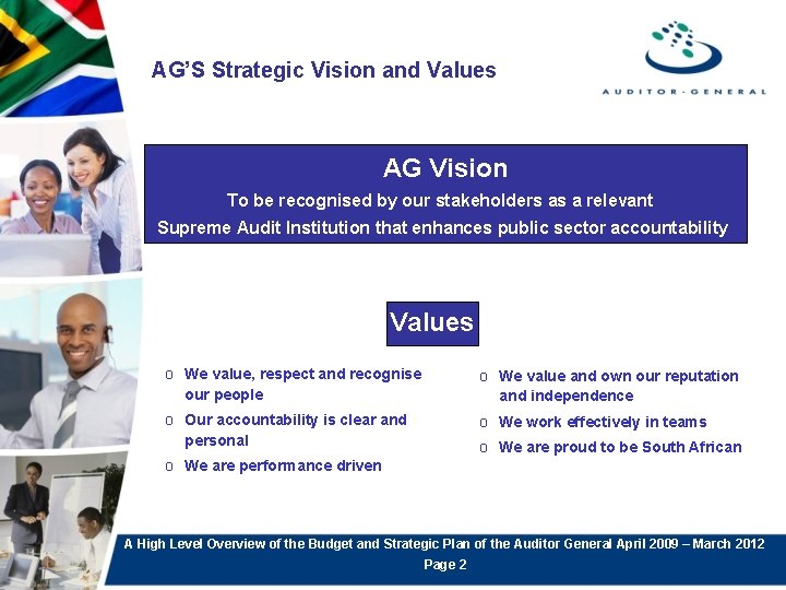 AG’S Strategic Vision and Values AG Vision To be recognised by our stakeholders as