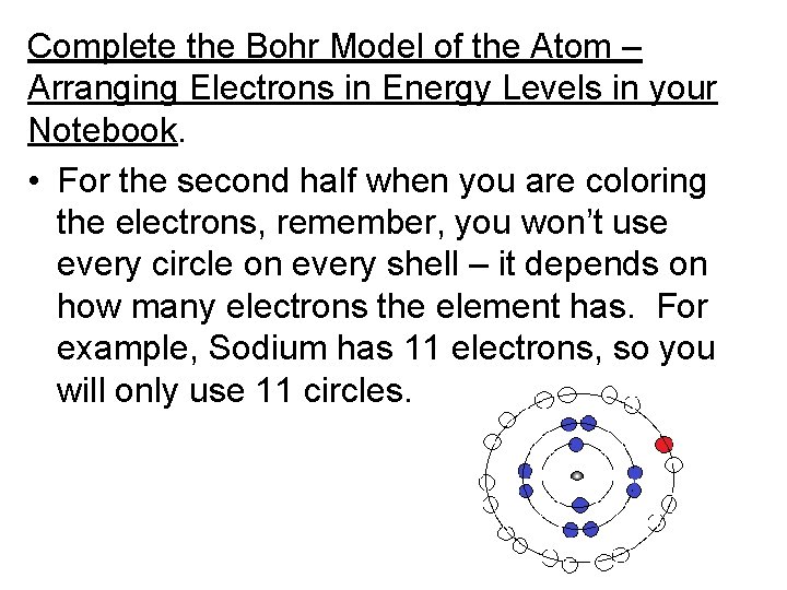 Complete the Bohr Model of the Atom – Arranging Electrons in Energy Levels in