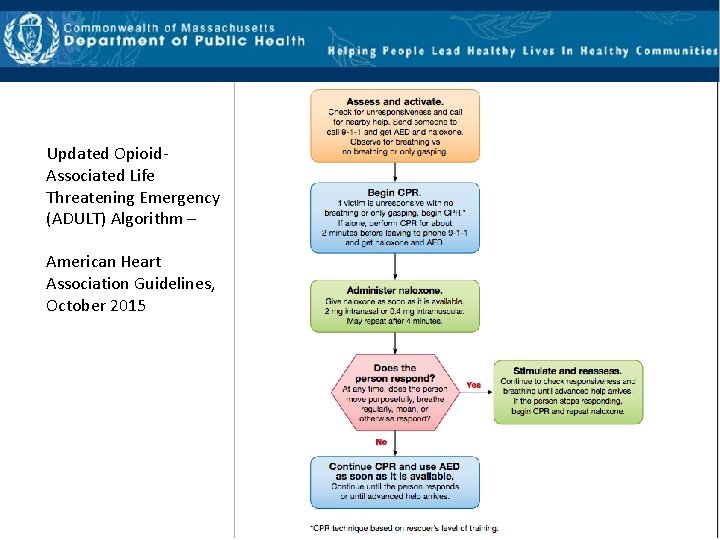 Updated Opioid‐ Associated Life Threatening Emergency (ADULT) Algorithm – American Heart Association Guidelines, October