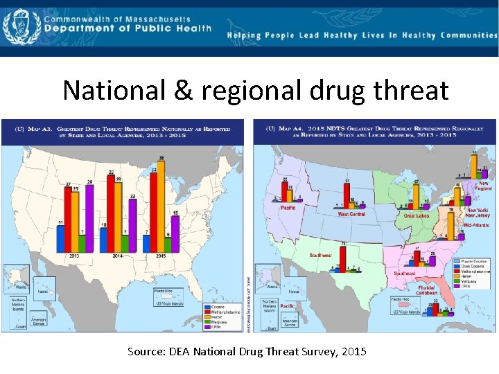 National & regional drug threat Source: DEA National Drug Threat Survey, 2015 