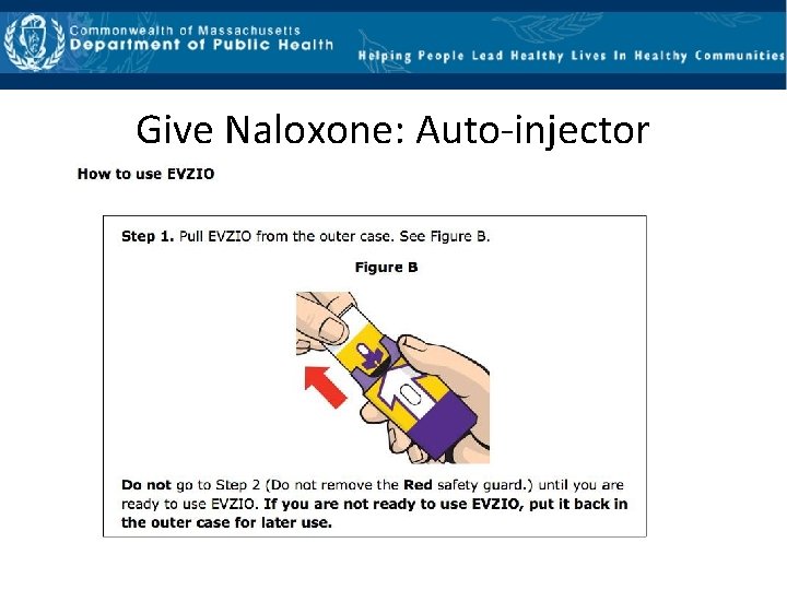 Give Naloxone: Auto‐injector 