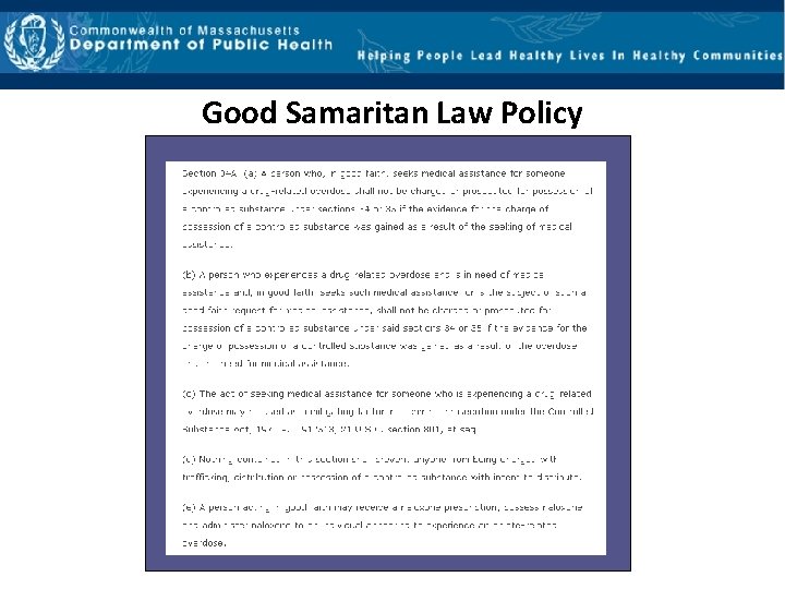 Good Samaritan Law Policy 