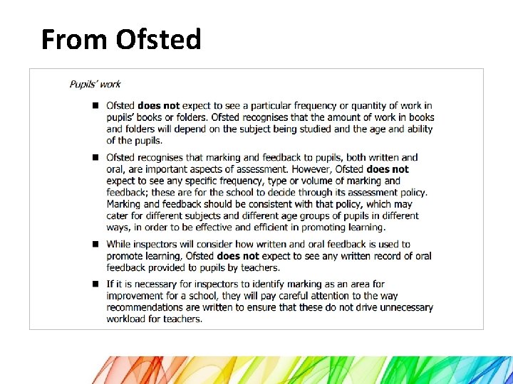 From Ofsted 