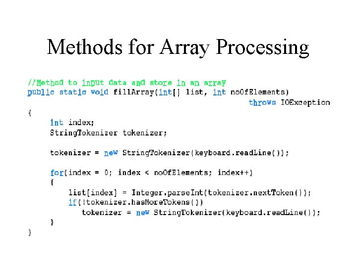 Methods for Array Processing Methods for Array Processing