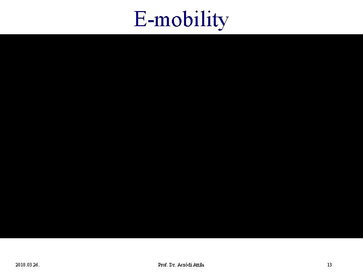 E-mobility 2018. 03. 26. Prof. Dr. Aszódi Attila 13 