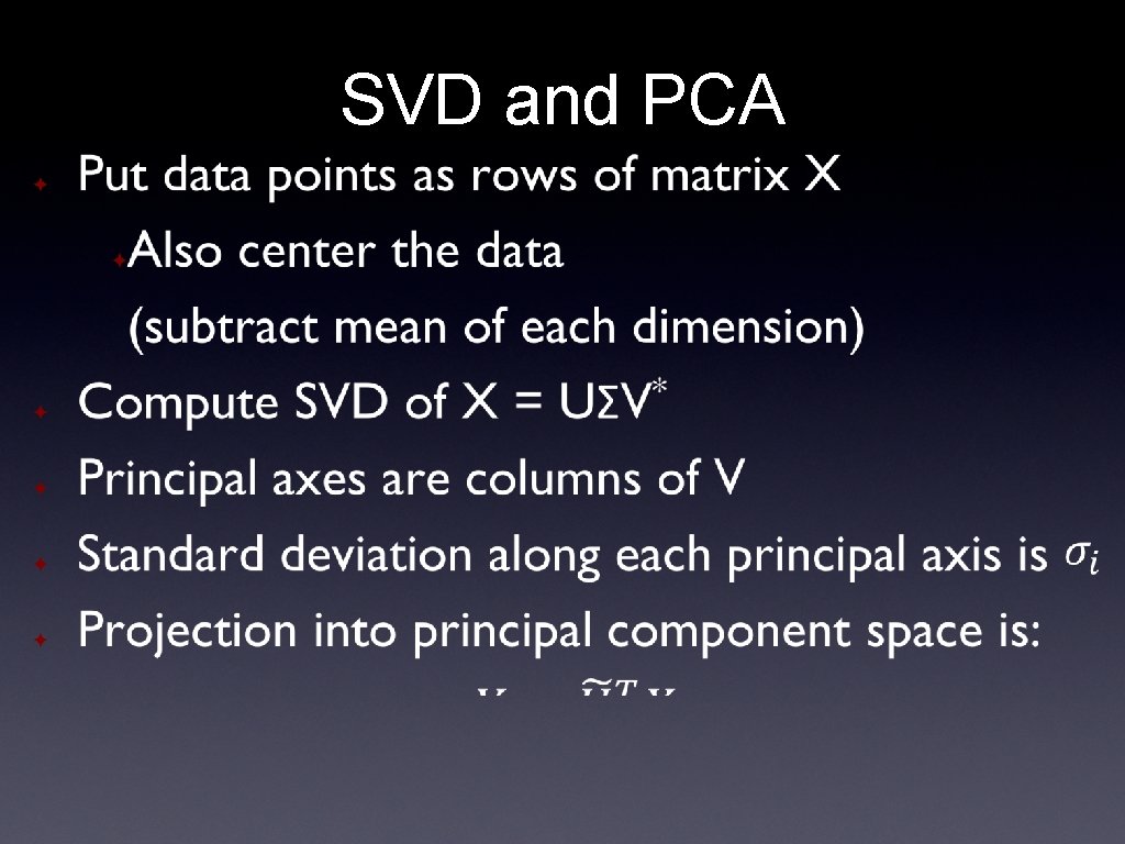 SVD and PCA 