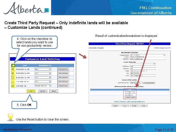 PNG Continuation Government of Alberta Create Third Party Request – Only indefinite lands will