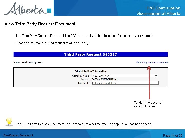 PNG Continuation Government of Alberta View Third Party Request Document The Third Party Request