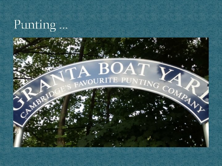Punting. . . 