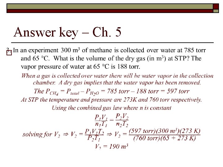 Answer key – Ch. 5 o 