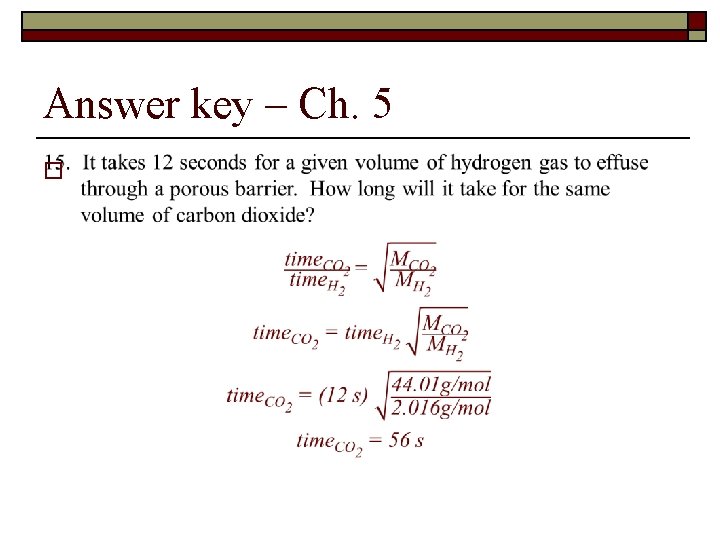 Answer key – Ch. 5 o 