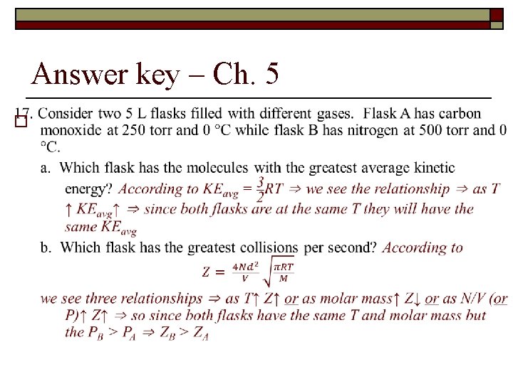 Answer key – Ch. 5 o 