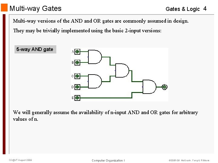 Multi-way Gates & Logic 4 Multi-way versions of the AND and OR gates are Multi-way Gates & Logic 4 Multi-way versions of the AND and OR gates are