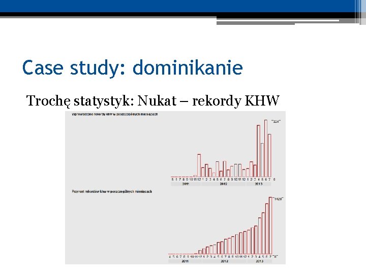 Case study: dominikanie Trochę statystyk: Nukat – rekordy KHW 