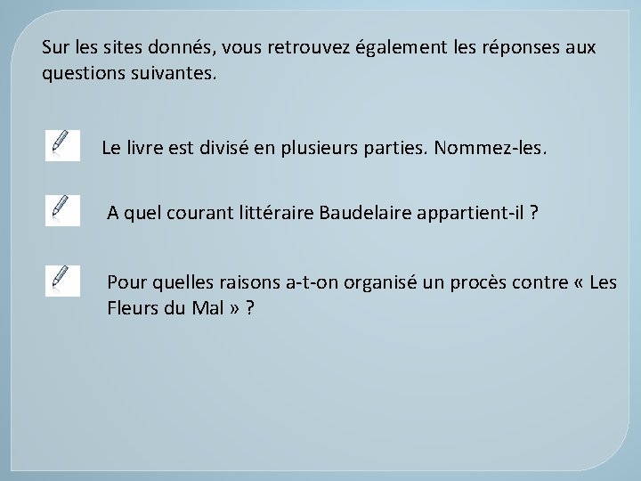 Sur les sites donnés, vous retrouvez également les réponses aux questions suivantes. Le livre Sur les sites donnés, vous retrouvez également les réponses aux questions suivantes. Le livre
