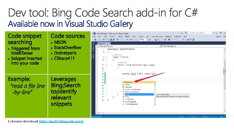 Extension download: http: //aka. Ms/bingcodesearch 