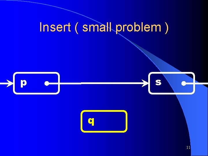 Insert ( small problem ) s p q 11 