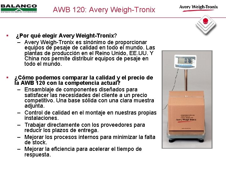 AWB 120 Lanzamiento de producto La AWB 120