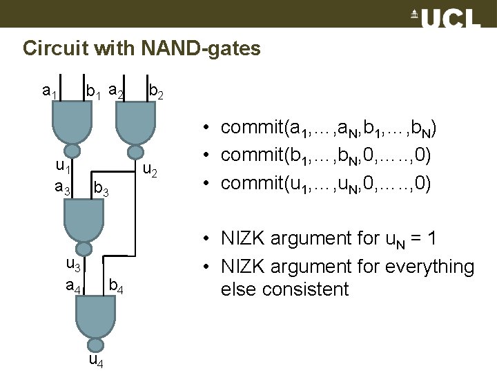 Circuit with NAND-gates b 1 a 2 a 1 u 1 a 3 b