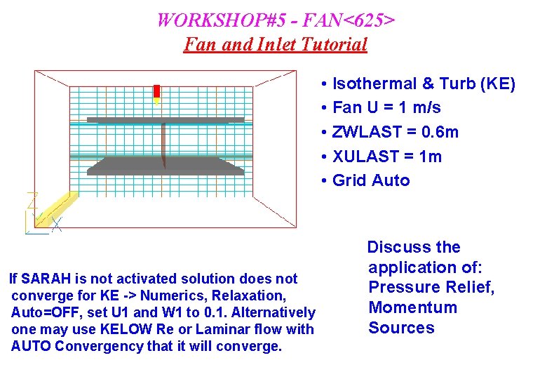 WORKSHOP#5 - FAN<625> Fan and Inlet Tutorial • Isothermal & Turb (KE) • Fan