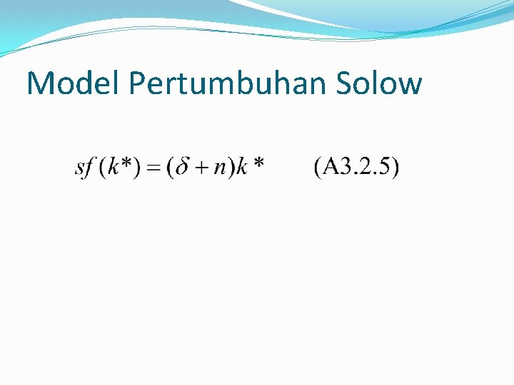 Model Pertumbuhan Solow 