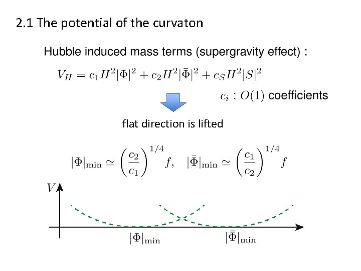 2. 1 The potential of the curvaton flat direction is lifted 