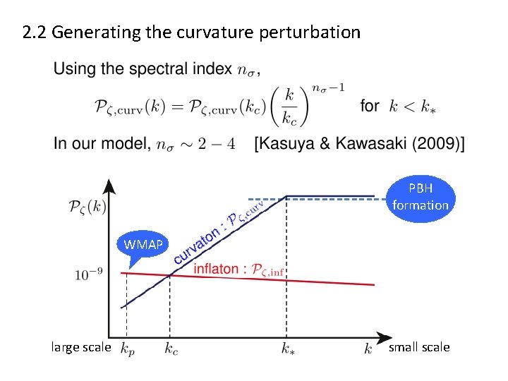 2. 2 Generating the curvature perturbation PBH formation WMAP large scale small scale 