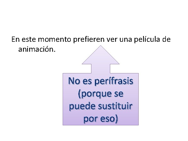 En este momento prefieren ver una película de animación. No es perífrasis (porque se En este momento prefieren ver una película de animación. No es perífrasis (porque se