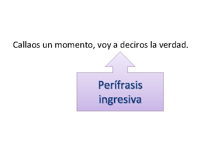 Callaos un momento, voy a deciros la verdad. Perífrasis ingresiva Callaos un momento, voy a deciros la verdad. Perífrasis ingresiva