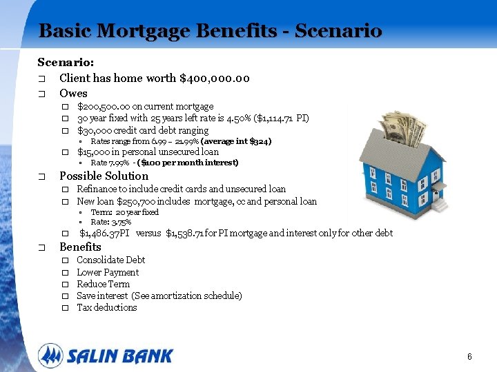 Basic Mortgage Benefits - Scenario: � Client has home worth $400, 000. 00 �