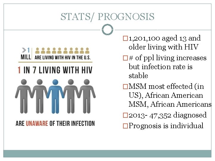 STATS/ PROGNOSIS � 1, 201, 100 aged 13 and older living with HIV �#