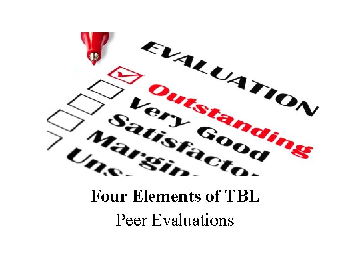 Four Elements of TBL Peer Evaluations 