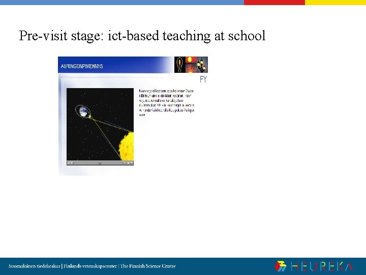 Pre-visit stage: ict-based teaching at school 