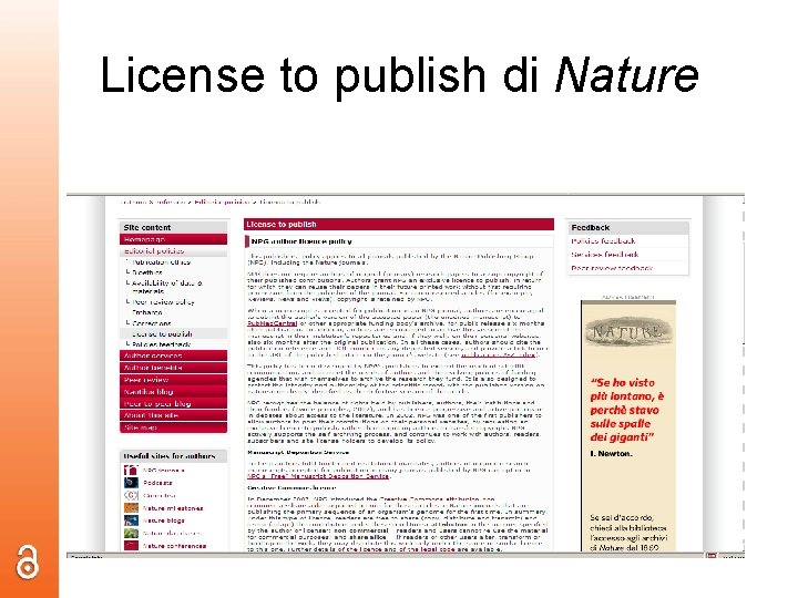 License to publish di Nature 