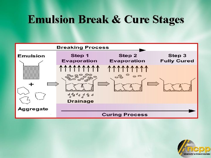 Emulsion Break & Cure Stages 