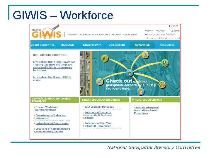 GIWIS – Workforce National Geospatial Advisory Committee 