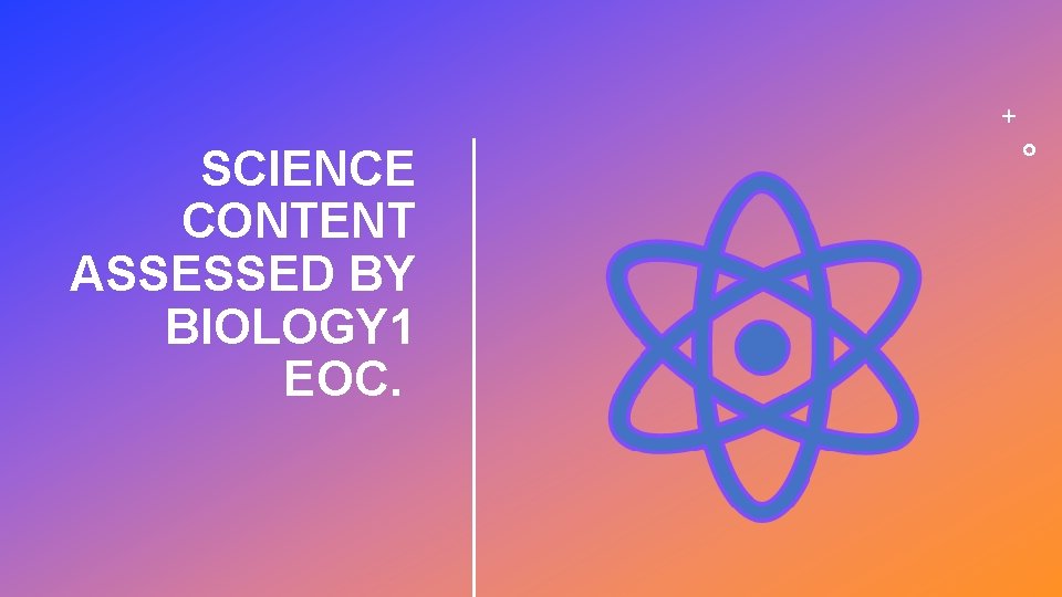 SCIENCE CONTENT ASSESSED BY BIOLOGY 1 EOC. 