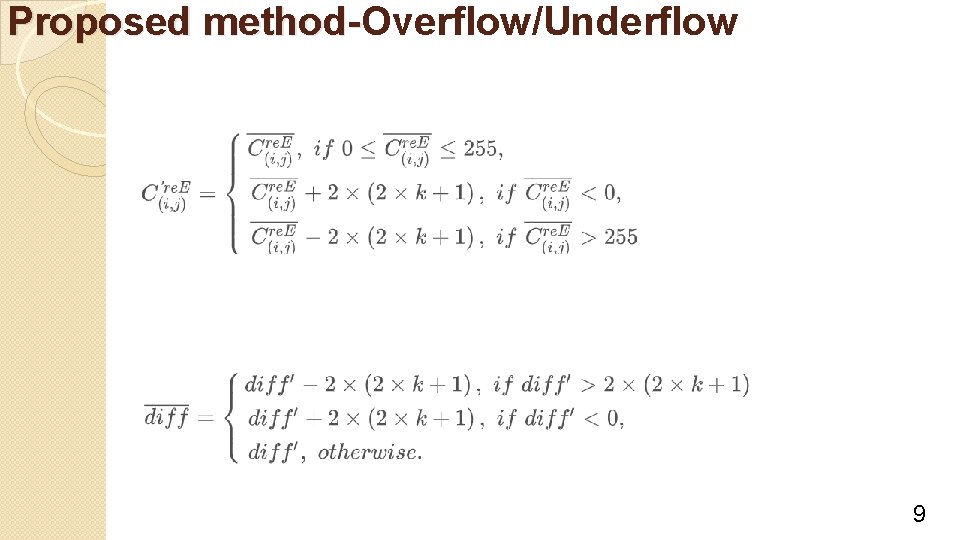 Proposed method-Overflow/Underflow method- 9 