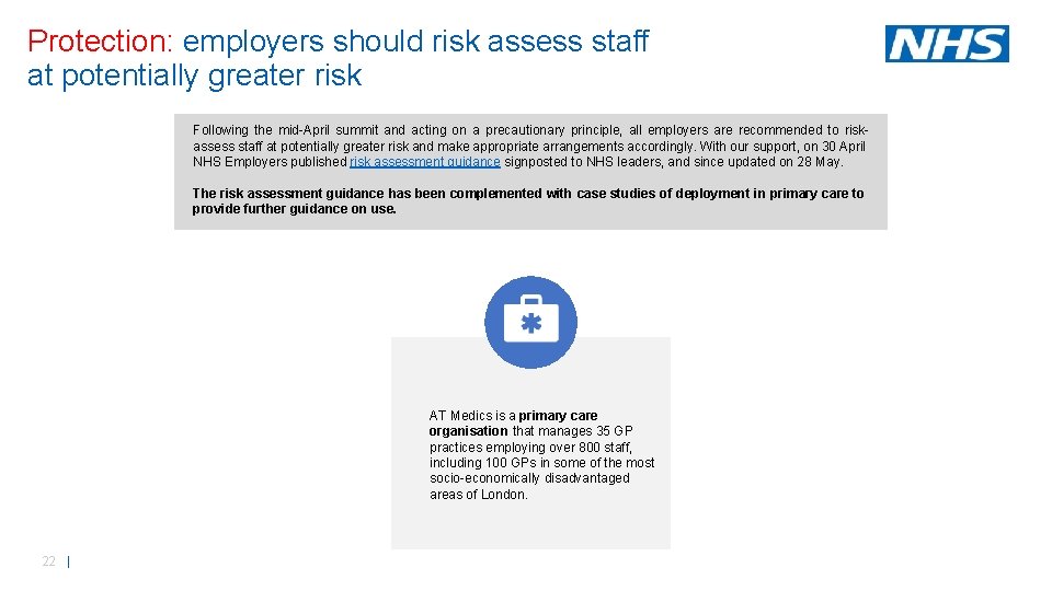 Protection: employers should risk assess staff at potentially greater risk Following the mid-April summit